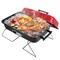 SKUSHOPS Portable Charcoal Grill Outdoor Tabletop Grill Small Barbecue Smoker Folding BBQ Grill with Lid for Backyard Camping